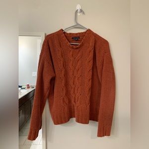 Red orange American Eagle AE chenille sweater